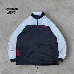 USA古着リーボック 刺繍トラックジャケット ジャージ 万国旗タグ ドローコード