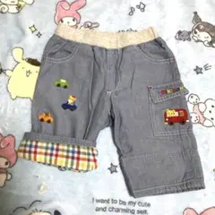 ミキハウス　ぷっちーくん豪華刺繍ハーフパンツ100