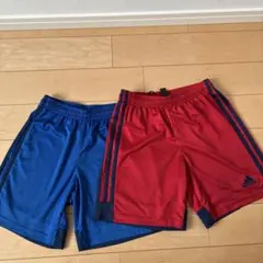 adidas ハーフパンツ 青 赤 150