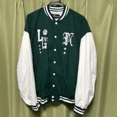 スタジャン ダークグリーン/ホワイト