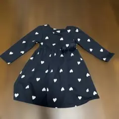 petit main ワンピース　ネイビー　ハート　長袖　100 トレーナー