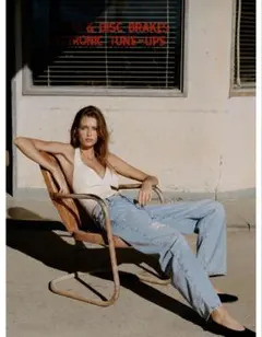完売品　ZARA Z1975 ダメージ加工バギーレースデニムパンツ 36