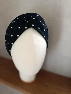水玉模様 ツイストヘアバンド