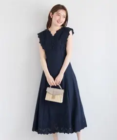 tocco closet★　ワンピース　コットンカットワークレース刺繍ワンピース