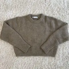 ベージュ クロップドセーター 【ZARA】 着丈47センチ