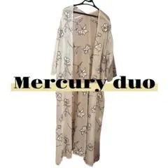 MERCURYDUO 花柄刺繍透けホワイトロングカーディガン羽織のサムネイル
