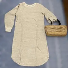 ユニクロ/UNIQLO ワンピース ナチュラル ワッフル クルーネック S