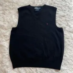 ラルフローレン ラムウール ベスト ユニセックス　L黒