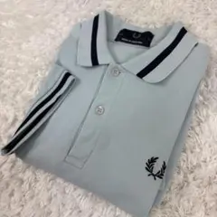 フレッドペリー M2 ポロシャツ 36 S 半袖 鹿の子　ライトブルー　ネイビー