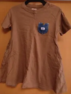 Lee　リー　半袖　Tシャツ　ワンピース　110　キッズ　ブラウン　茶色
