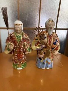 九谷焼 高砂人形 夫婦 陶器製 置物 縁起物 九谷焼 高砂人形 夫婦 陶器製 置物 縁起物 - メルカリ