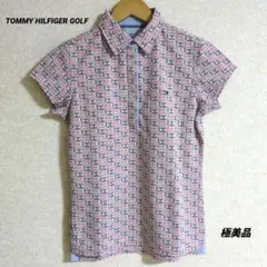 トミー ヒルフィガーゴルフ 半袖ポロシャツ 総柄 ロゴ 刺繍