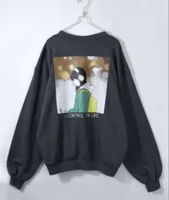 バックプリント スウェット トレーナー チャコールグレー