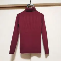 リブ編み タートルネックセーター