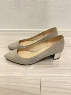 【美品】パンプス　スエード　シルバー　グレー　ベージュ　結婚式