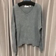 niko and... グレー Vネック 長袖ニット