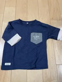 恐竜プリントTシャツ サイズ100 ネイビー　五分丈