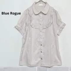 Blue Rogue フリルブラウス 丸襟 半袖 ガーリー 花模様ボタンJ833のサムネイル
