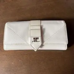 courregesクレージュ☆長財布☆ホワイト☆中古のサムネイル