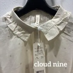 新品cloud nineアイボリー ドット柄 襟付きシャツのサムネイル