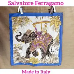 Ferragamo サルヴァトーレフェラガモ　イタリア製コットンハンカチ　綿のサムネイル