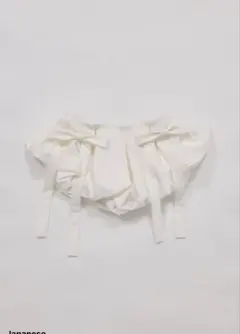 ribbon balloon mini skirt 【White】