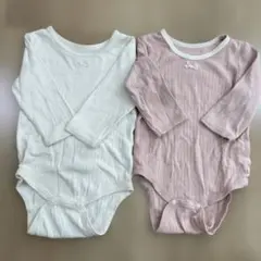 長袖ボディスーツ 下着　2色セット サイズ80