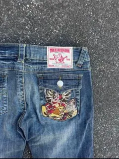 テッドマン後両ポケットプリントデニムGパンW36超美品 値下げしました 