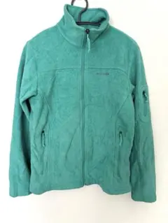 【美品】コロンビア フリースジャケット レディースS ミントグリーン ロゴ刺繍