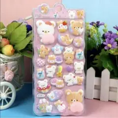 【type2】おしりシール ぷにぷに ピンクもちもち 立体シール くま ピンク