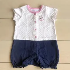MIKI HOUSE ドット柄ロンパース 70cm うさぎ