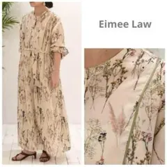 美品♪ エイミーロウ ロマンティックなドライフラワー柄ワンピース リボン 花柄