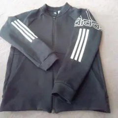 adidas 黒 ジップアップジャージ 160
