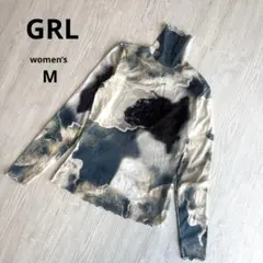 【グレイル】タイダイ柄 メロウハイネック シアーインナー マーブル M 極美品