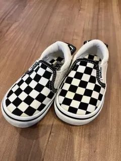 VANS バンズ　子供靴　チェック柄 スリッポン