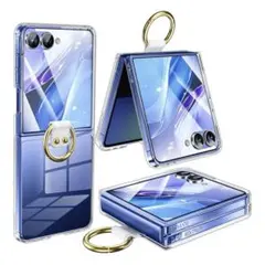 OURJOY Galaxy Z Flip7 ケース クリア リング付き