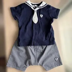セーラー襟付きベビー服セット 80〜90cm