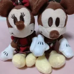 ミッキー＆ミニー ぬいぐるみキーホルダー　【午後の紅茶限定】