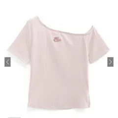 GRL ワンショルダーロゴ刺繍Tシャツ