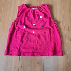 familiar 赤色刺繍ワンピース 100サイズ