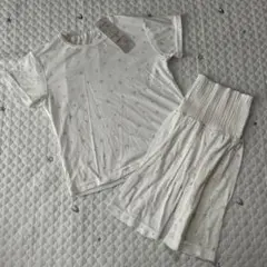 【8844】半袖ドット柄腹巻き付きパジャマ 100cm