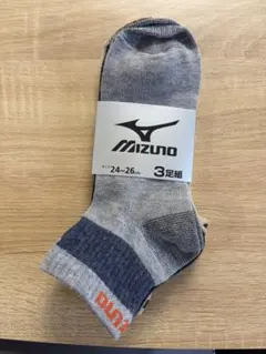 新品未使用Mizuno 3足組 ソックス 24-26cm グレー/ベージュのサムネイル