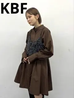 KBF WIDEフレアミニシャツワンピース 美品
