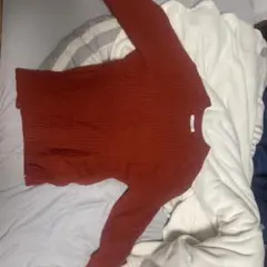 オレンジ ケーブルニット セーターのサムネイル