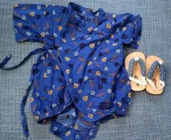 甚平ロンパース＆草履セット