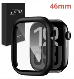 Apple Watch 10 ケース 46mm 黒 ブラック 一体型