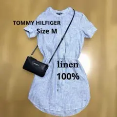 【美品】TOMMY HILFIGER リネン ワンピース 麻 ワンピースドレス