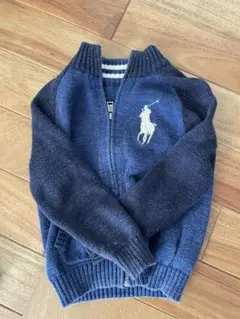 ラルフローレン　4T コットンニットジャケット　ネイビー