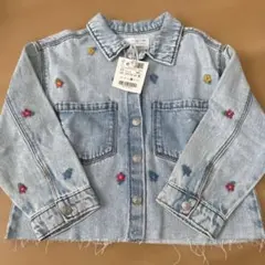 ザラベビー 花柄刺繍 デニム ジャケット 104cm