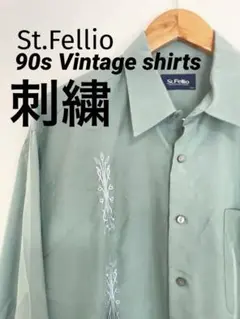 【激レア】LL 90s vintage shirts 刺繍 トレンド